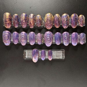 Translucent Textured Chrome – 24pc Press-On Set