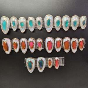 Pink & Green Chrome Cat-Eye 24Pc Press-On Set